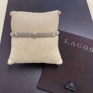 Lagos 6mm Silver X Station Caviar Bracelet